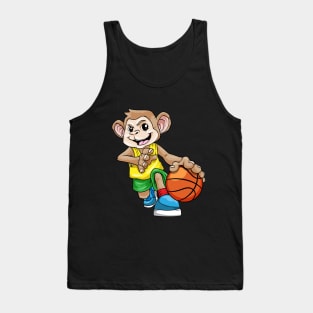Monkey as basketball player with basketball Tank Top